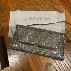 Jimmy Choo glitter Margot Clutch